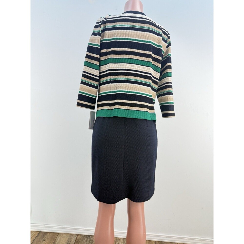NEW Studio One New York 2PC Dress Jacket Black Green Cream Size 10 Career Set - Picture 4 of 16